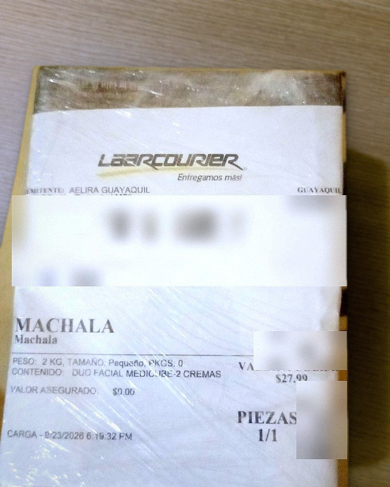 Pedido enviado a Machala con Laar Courier desde AELIRA Guayaquil