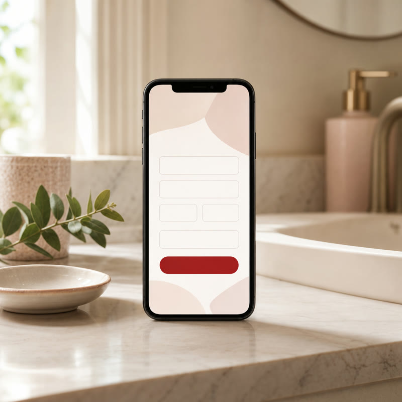 Celular con el formulario de pedido